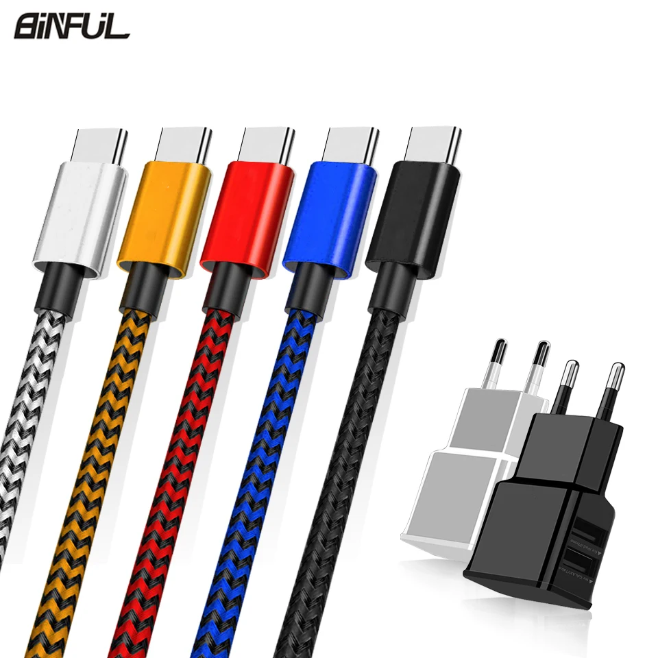 

USB Type C USB-C Charging Cable For Xiaomi Mi A1/Max 2/Mix 2/Note 3 25cm Short 1/2/3 Meter Long Type-C Phone EU Charger Cabel