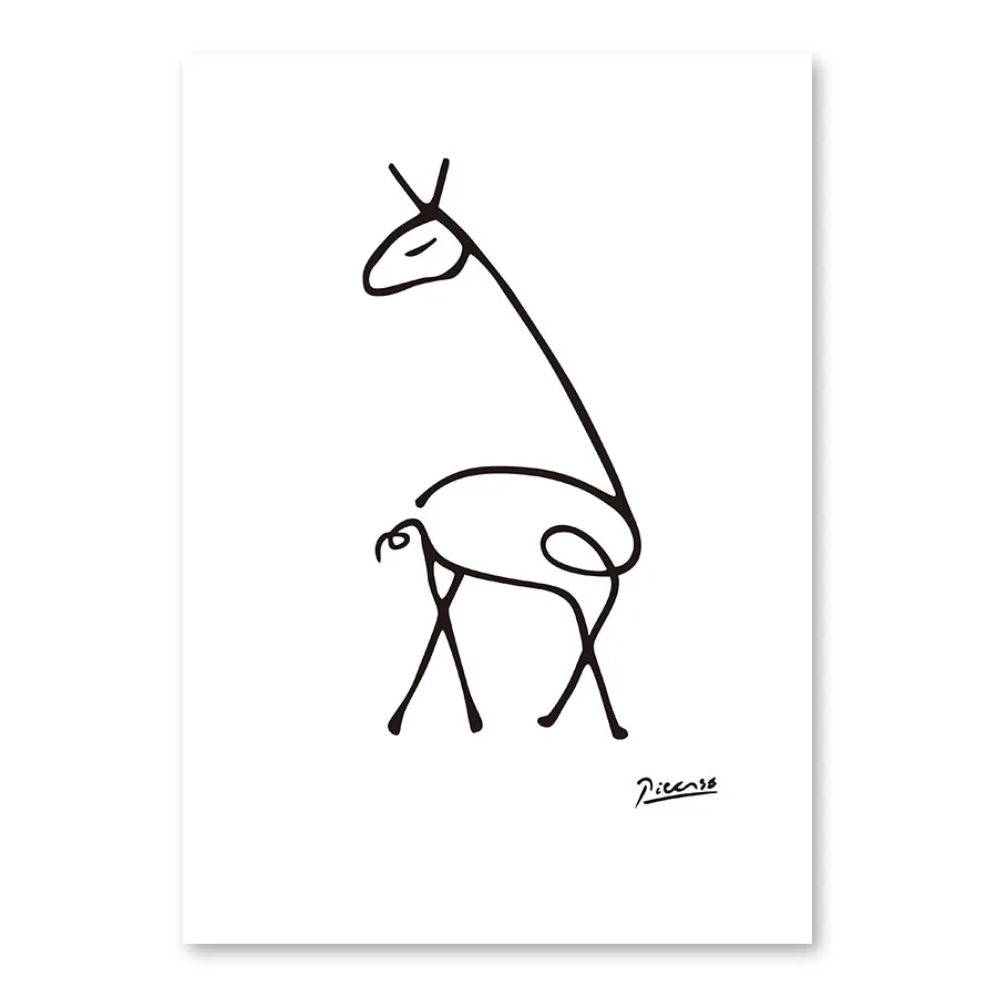 Минималистичная Абстрактная Картина на холсте Пабло Пикассо, животные, настенная живопись, плакат с маслом, иллюстрация для гостиной, без рамки, домашний декор - Цвет: PR1315G