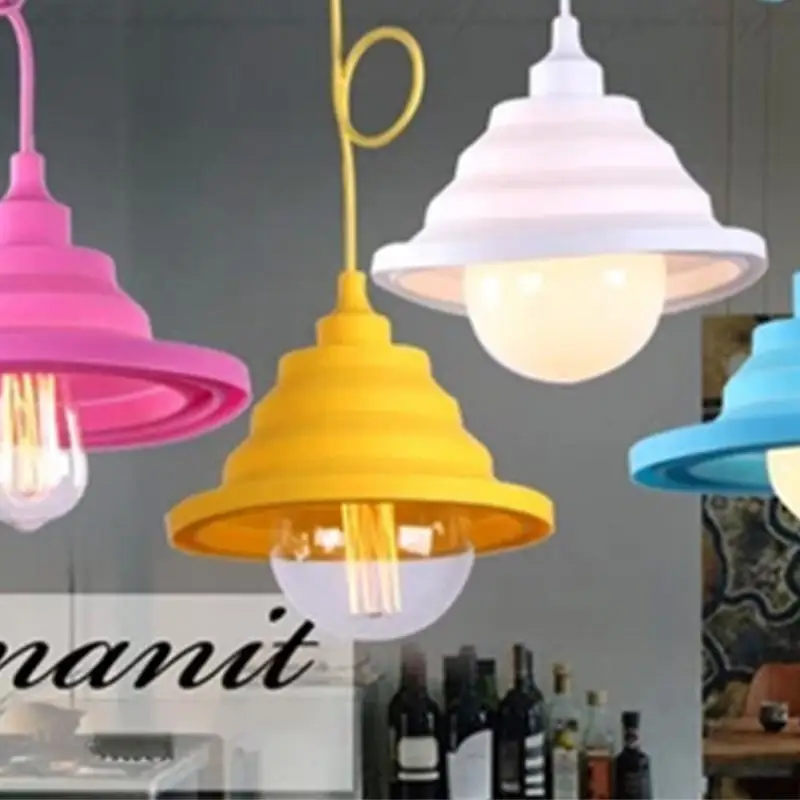 

DIY Modern Pendant Lamp Shade Lampshade Changeable Pendants Colorful Silicone Pendant Lights Covers DIY Ceiling Modern Design