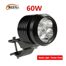 OKEEN супер яркий мотоциклетный налобный фонарь 6 светодиодный 60 Вт Высокий Низкий Луч мотоциклетный головной светильник Светодиодный точечный светильник мотоциклетный рабочий противотуманный светильник стробоскоп