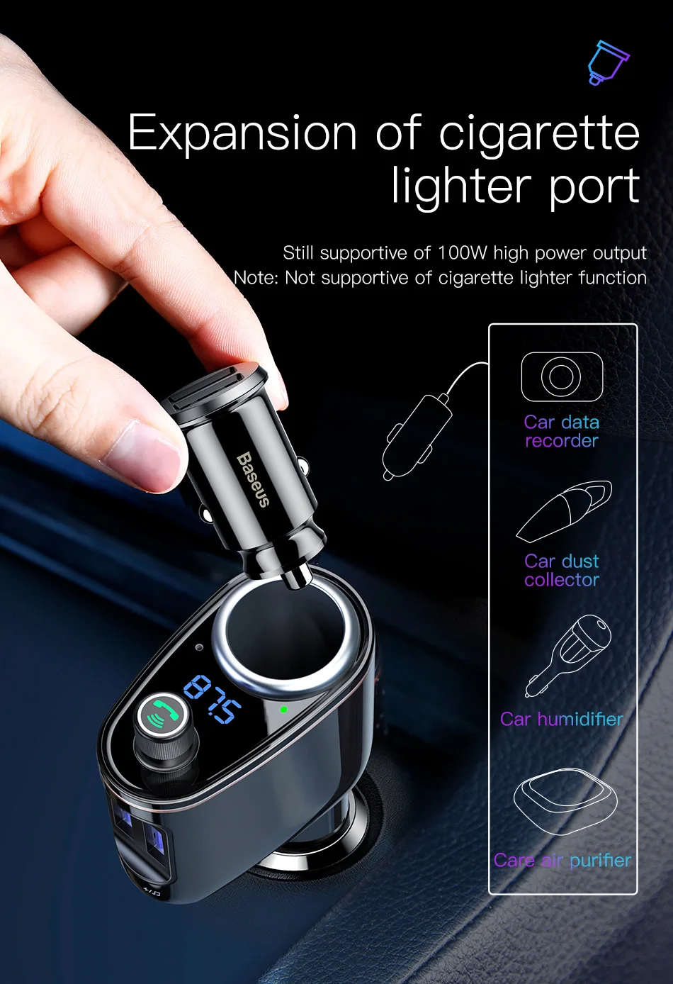 Black Car Transmitter with Bluetooth