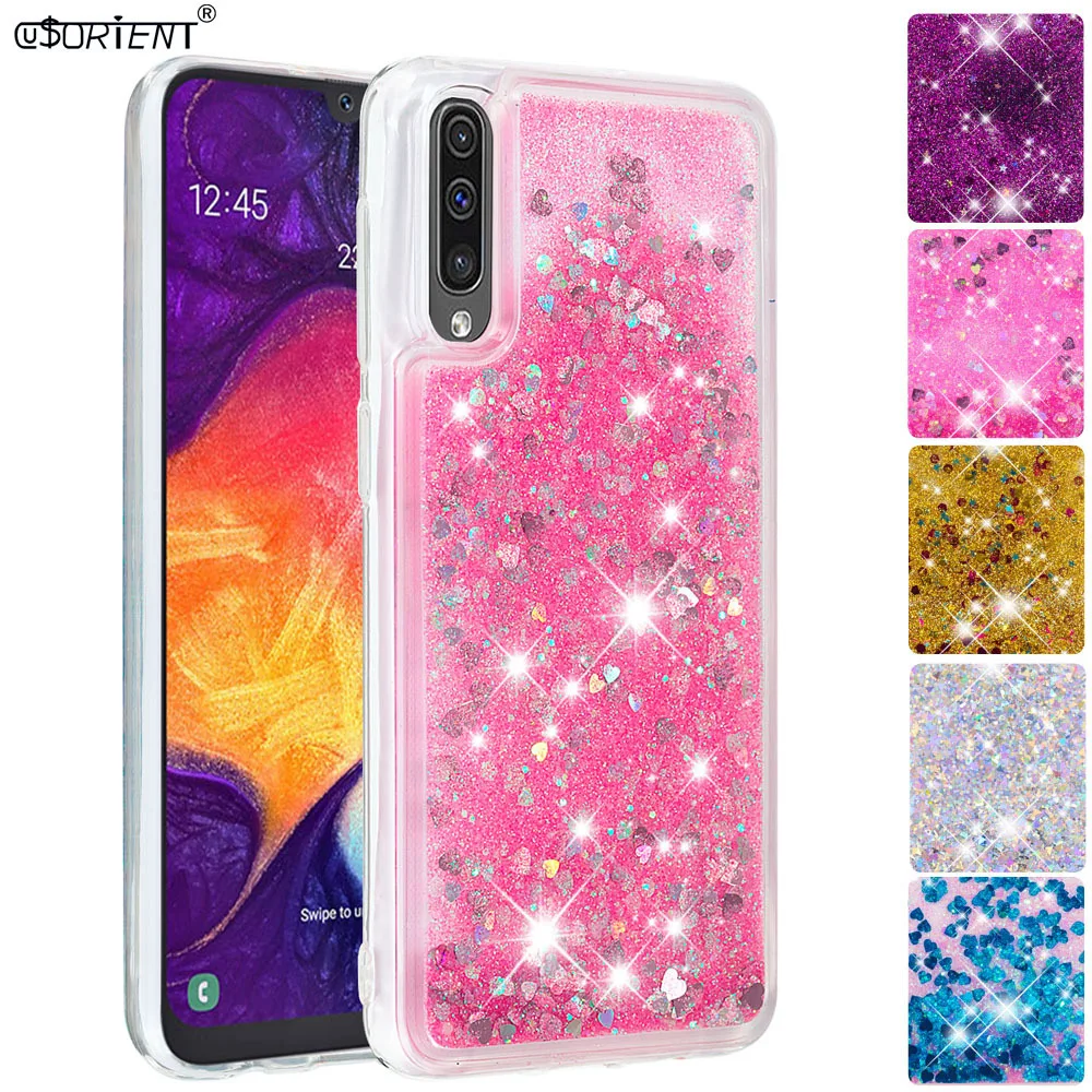 

Cute Fitted Cover for Samsung Galaxy A50 2019 Glitter Dynamic Liquid Silicone Soft Case SM-A505FM/DS SM-A505FN/DS SM A505FM/DS