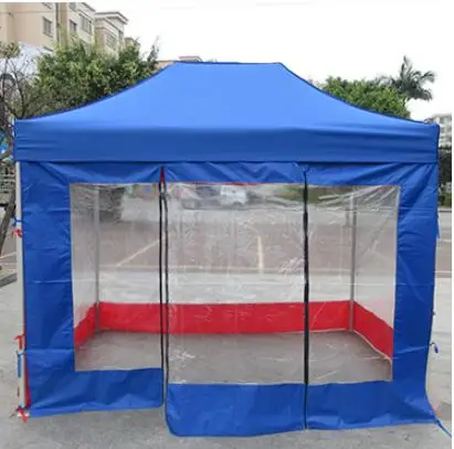 

GRNTAMN Outdoor advertising tent four-foot retractable sunshade canopy four transparent cloth with zipper can be used door