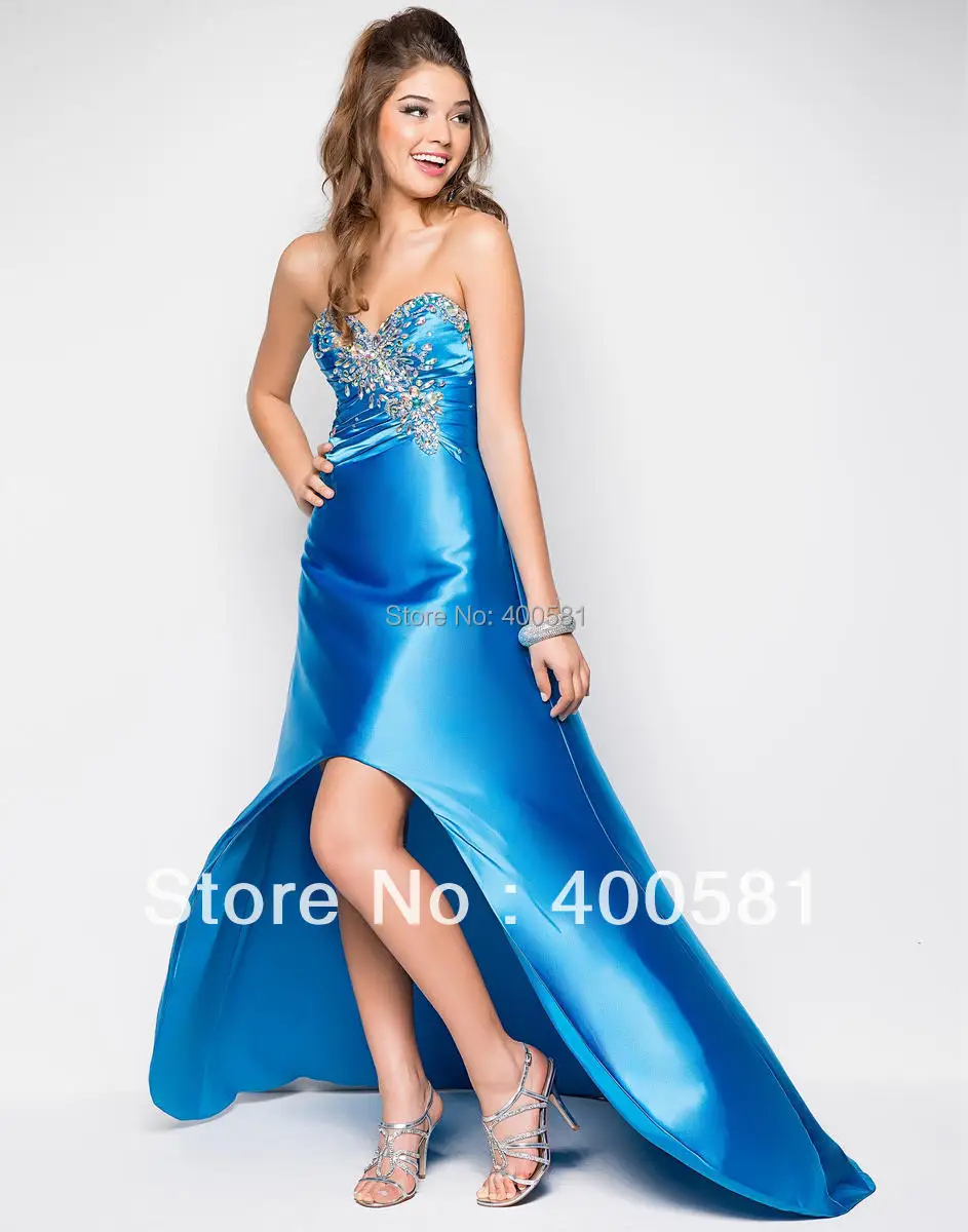 Caribbean Blue Short Prom Dresses