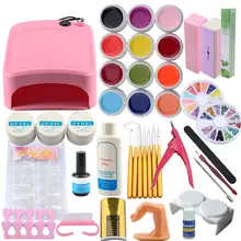 Pro Nail УФ комплект Маникюр УФ гель маникюрный набор ногтей 36 W Сушилка для ногтей гель для умывания плюс блеск украшения Маникюр Инструмент Дизайн