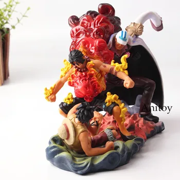 

One Piece Figure One Piece Anime Luffy & Ace VS Sakazuki The Death Of Ace Summit War Action Figure Toy 10-12.5cm KT4665
