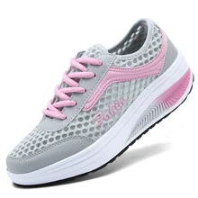 2016 New Women Shoes Wedge Bodybuilding Shoes Platform Health Lose Weight Women Casual Shoes Fitness Zapatos Mujer Size 35-40