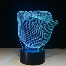 Красочные Sose 3D стереовидение настольная лампа 7 цветов Изменение акриловая 3D лампа романтические украшения для свадьбы подарок на день Святого Валентина