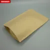 Bolsa de papel kraft con cierre de cremallera de papel de aluminio con logotipo personalizado, embalaje de alimentos, bolsas de regalo, con cremallera, 100 Uds. ► Foto 3/6