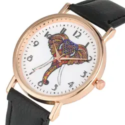 Кварцевые часы С Рисунком Слона для женщин удобные новые Montre Femme роскошный мягкий кожаный ремешок Классические наручные часы