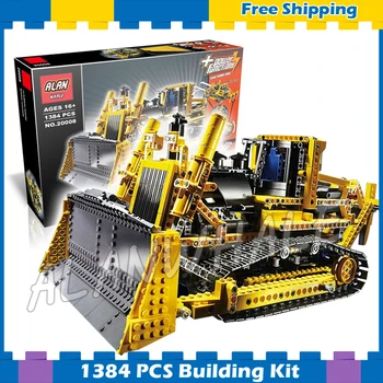 

1384pcs Techinic Remote Controlled Motorized Bulldozer Machineshop 20008 Model Building Blocks Gifts sets Compatible With