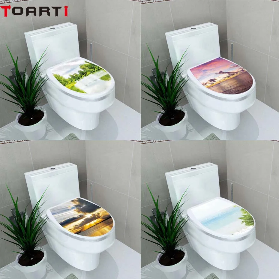 Buy 3D Scenery Homer Decor Creative Landscape Toilet Seat Stickers Vinyl Wall