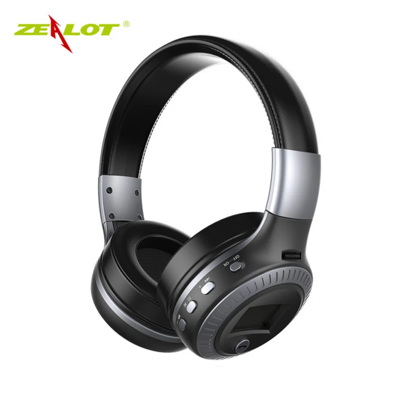ZEALOT B19 HiFi бас стерео Bluetooth наушники Беспроводная гарнитура ЖК-дисплей с