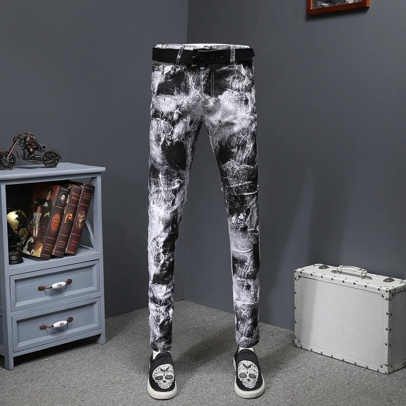 

Slim Straight Long Jeans Trouser Men Mens Stretch Denim Pants Trousers Vaqueros Hombre Skinny Designer Jeans Erkek Kot Pantolon