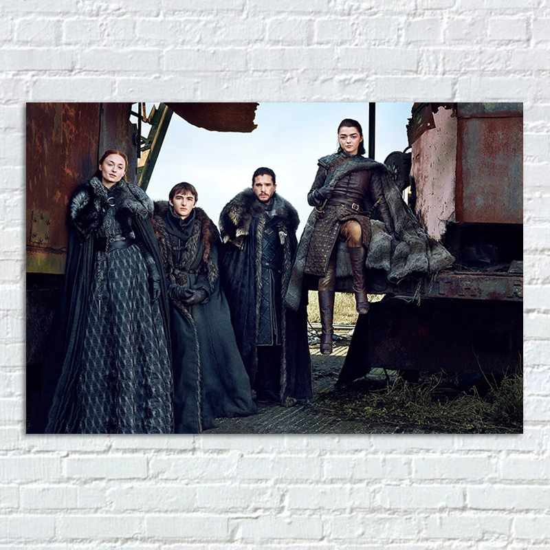 

Stark Family Game Of Thrones Poster Prints Brothers and Sisters Happy Moments TV Photo Canvas Art Season 7 Pictures