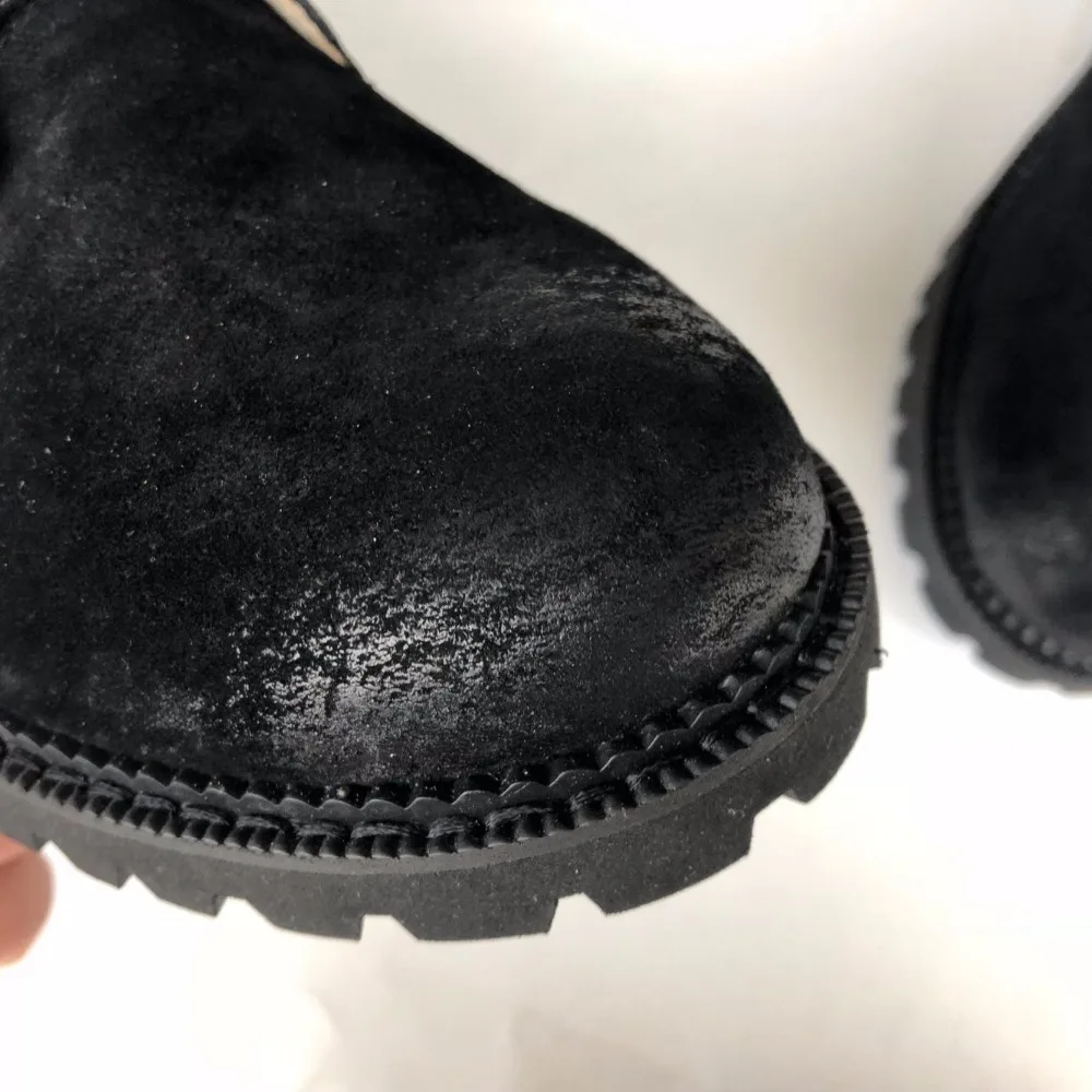 Careaymade-2018 Autumn winter new porcine dermis after the zipper thick heel retro women's Martin boots Genuine leather boots Careaymade-2018 Autumn winter new porcine dermis after the zipper thick heel retro women's Martin boots Genuine leather boots