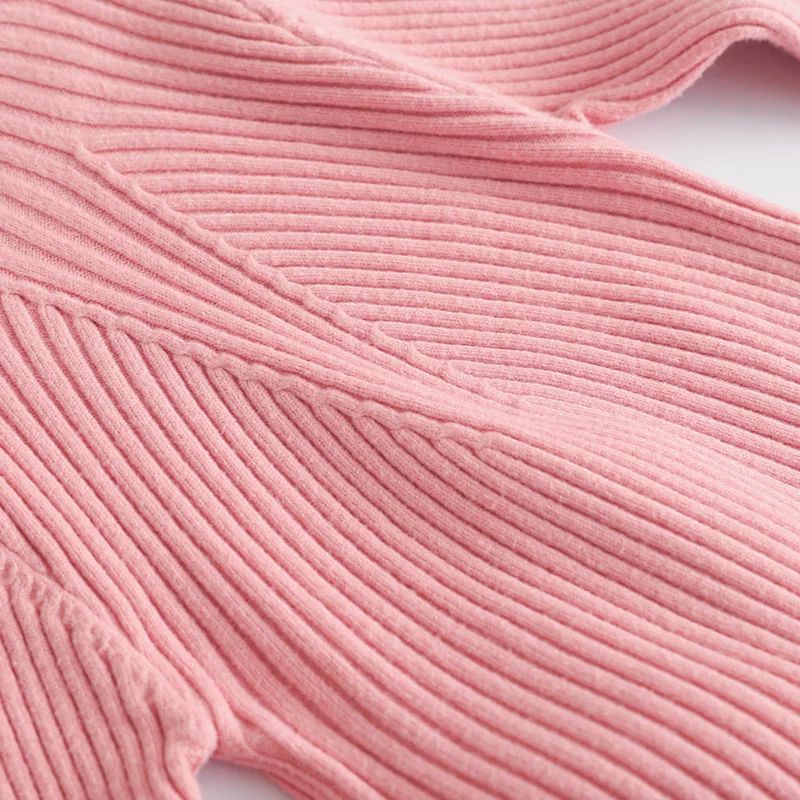 Sweet Ruffles Girls Sweater Knitted Solid Children Winter Sweater Turtleneck Long Sleeve Warm Pullover For Girls Girls Clothing (5)