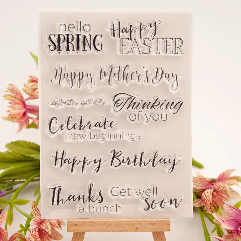 

New Blessing Phrase Stamp Transparent Clear Stamps Silicone Seal for DIY Scrapbooking Card Making Photo Album Decoration Crafts