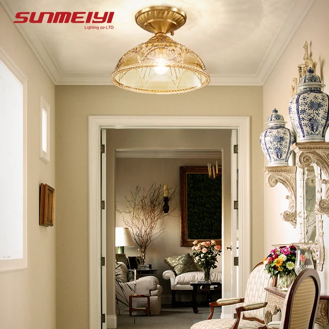 Nordic Luxury Led Ceiling Lights Foyer Bedroom With Gl Shade Nordic Luxury Led Ceiling Lights Foyer Bedroom With Gl Shade Plafon Vintage Lamp Modern