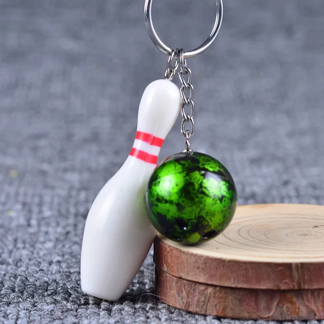 New Metal Bowling Ball Keychains Sports Keyrings Bowling Ball key chain
