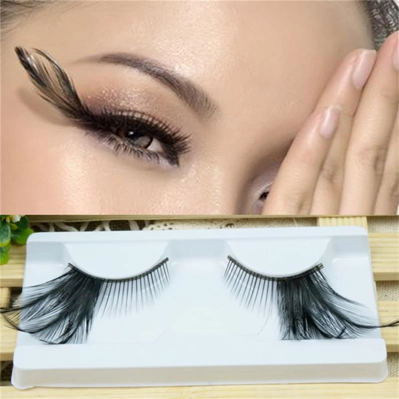 hot 1 Pairs Black Feathers Thick 3D Natural False Eyelashes Stage Art Performance Dance Exaggerated Eyelash Makeup Tools YM77 hot 1 Pairs Black Feathers Thick 3D Natural False Eyelashes Stage Art Performance Dance Exaggerated Eyelash Makeup Tools YM77
