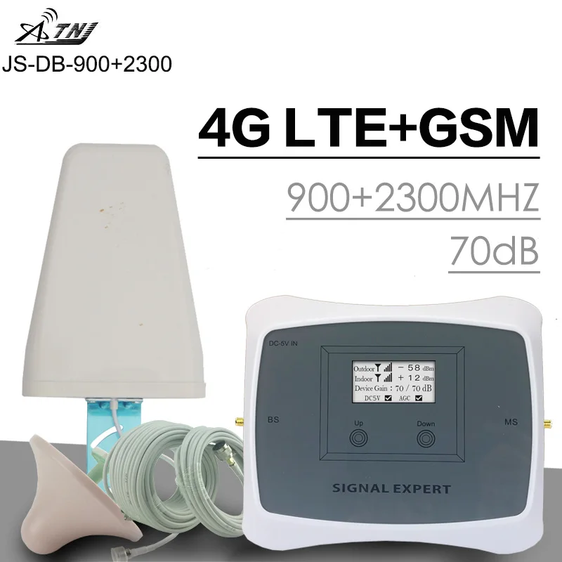 ATNJ 2G GSM 900 LTE 2300 70dB усиление мощности двухдиапазонный ретранслятор сигнала