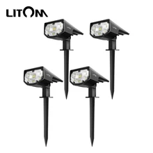 4 шт. в упаковке Litom CD190 12 Светодиодный светильник на солнечной энергии IP67 Водонепроницаемый 2 режима света Солнечный свет для двора стены открытый сад PK Mpow