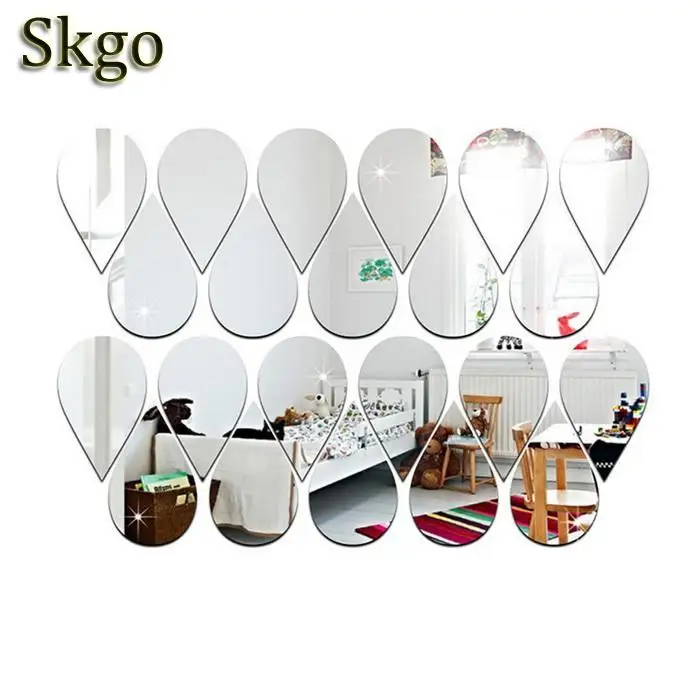 

22 Wall Stickers 3D Water Drop Raindrop Modern Stylish Art Design Removable DIY Mirror Decal For Bathroom Sitting Room Home Deco