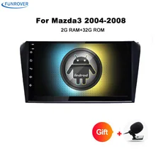 Funrover Android 8,0 автомобилей магнитола для Mazda 3 Mazda3 2004-2009 плеер gps навигации с видео Wi-Fi bluetooth 2 + 32 г