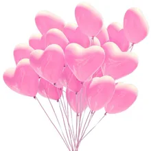 Розовые воздушные шары в форме сердца для свадебной вечеринки, дня рождения, 12 дюймов, 35 шт