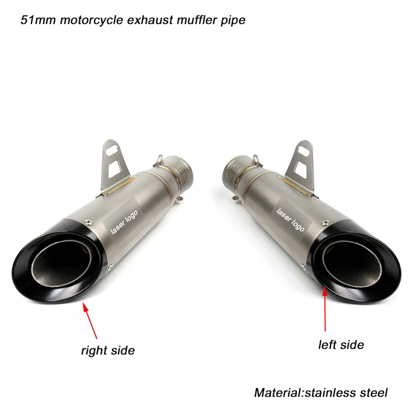 51 мм правый с левой стороны глушитель системы мотоцикл нержавеющая сталь Глушитель Трубы дБ убийца