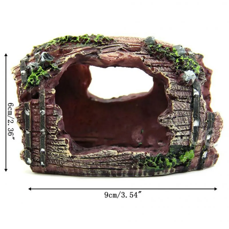 Аквариум из смолы искусственный бочонок Украшение Рок укрытие пещера Ландшафтный орнамент для рыбных креветок