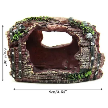 

Aquarium Resin Artificial Barrel Decoration Rock Shelter Cave Landscaping Ornament For Fish Shrimp