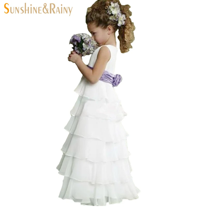 Clearance White Flower Girl Dresses For Weddings Little Girls Pageant
