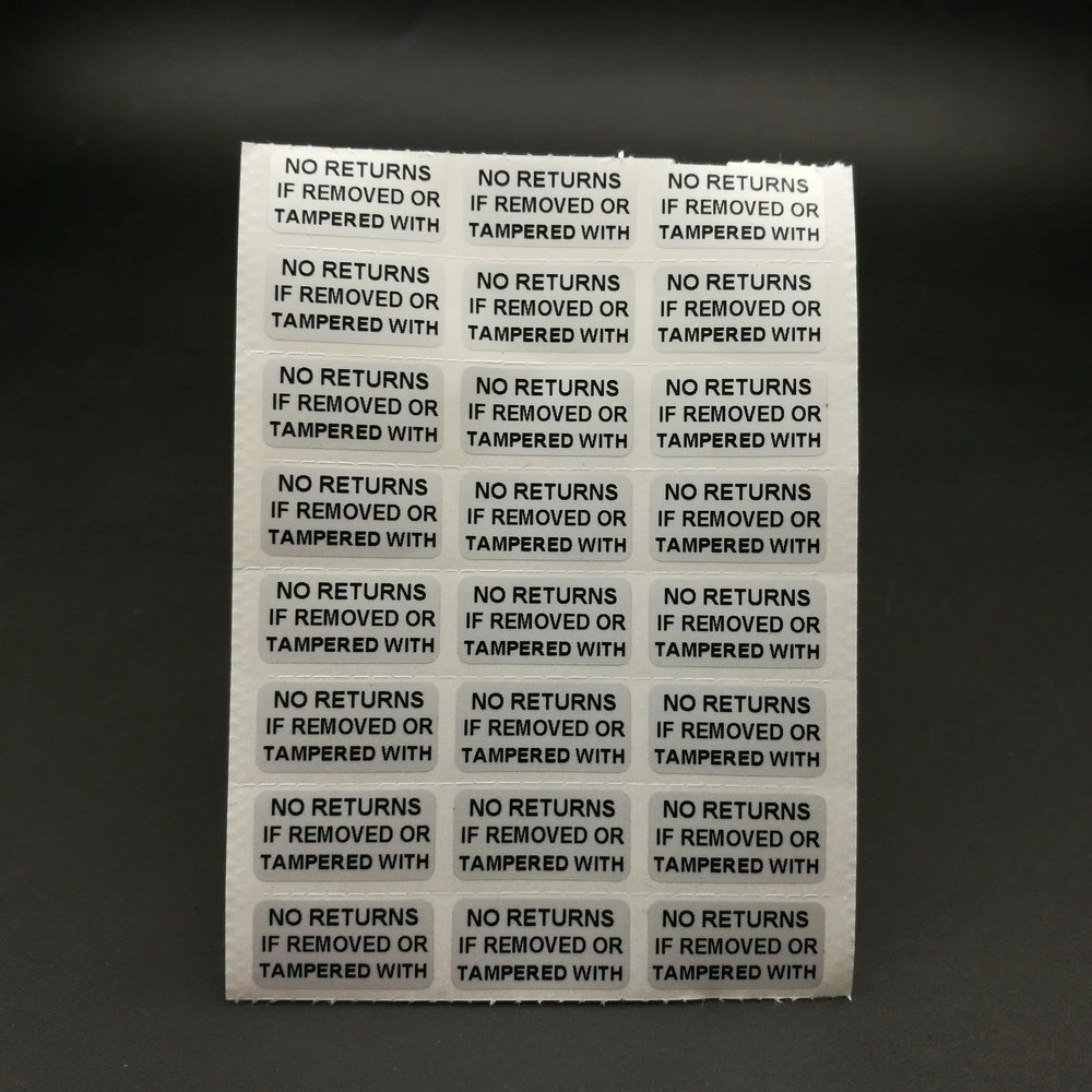 100pcs Warranty Sticker No Return If Removed Or Tempered With 0.78x0.39