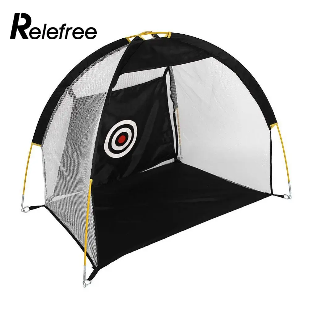 

relefree 1M Golf Training Cage Practice Net Training Aid with Free Mat Indoor Golf Practice Net Sports Portable Chipping Net