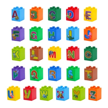 

26PCS/Set Big Duploed Traffic Pretend Play Bricks Building Blocks Parts Enlighten Creative Bricks DIY Toys Compatible Blocks