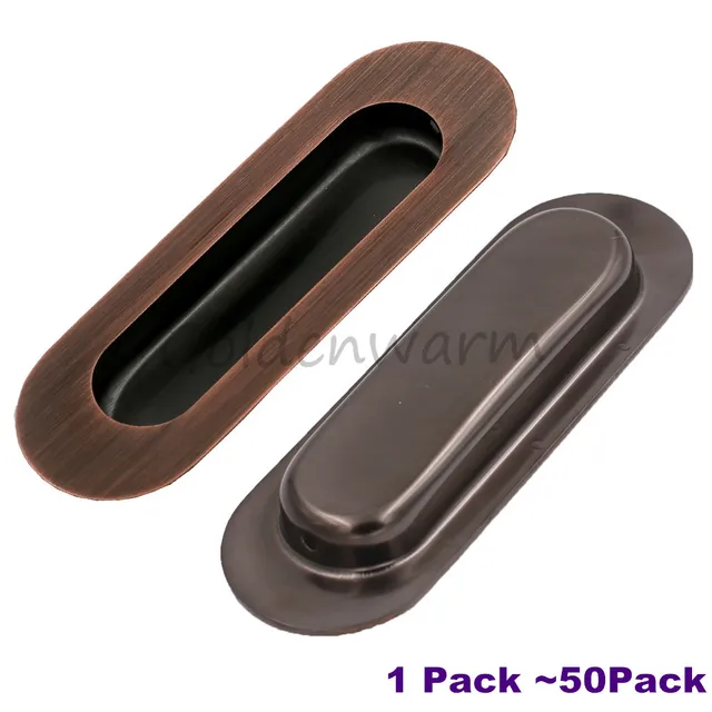 Goldenwarm Recessed Handles Antique Copper Flush Pull Sliding doors