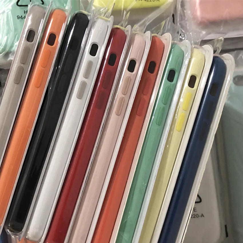 

50Pcs/lot Original oem Liquid silicone Case For Phone i6 6s 7 8 plus iX XS XR XS MAX Phone Cover case with Packaging