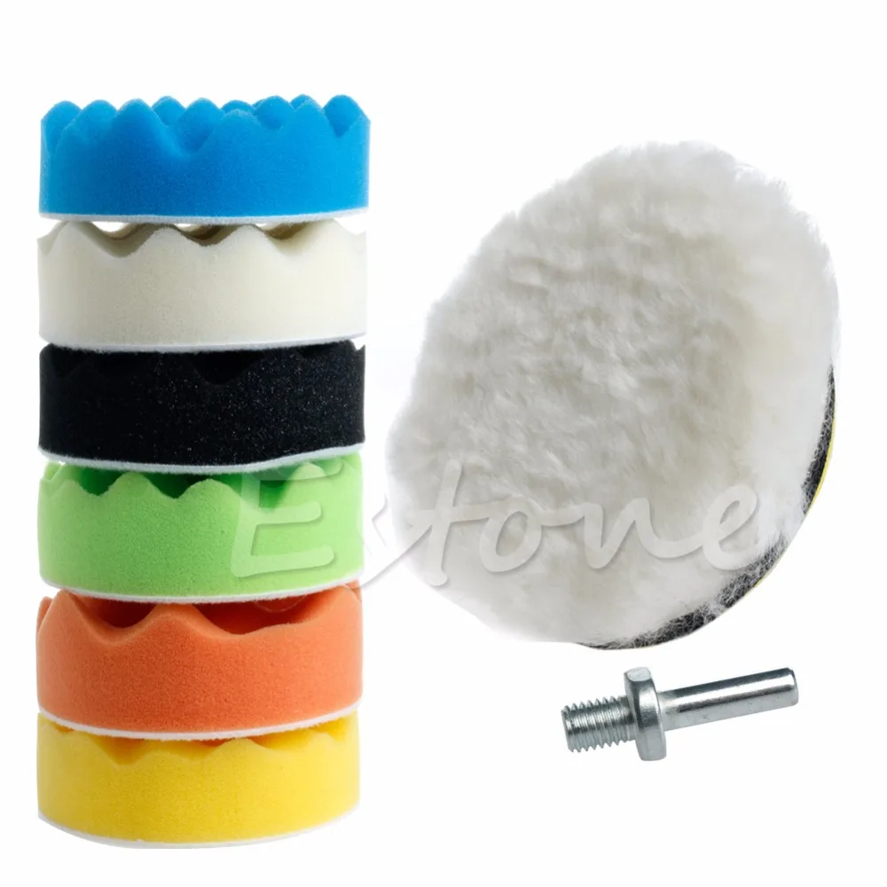 

New 8 Pcs/Set 100mm 4" Sponge Polishing Waxing Buffing Pads Kit Compound Polish Car Maintenance Accessories C45