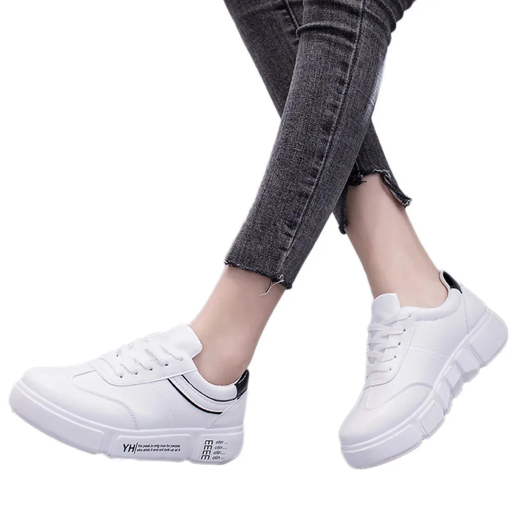 

YOUYEDIAN sneakers women breathable Fashion Casual Round Toe ladies' Lace-Up Flat Sneaker Shoes tenis feminino caminhada #g8