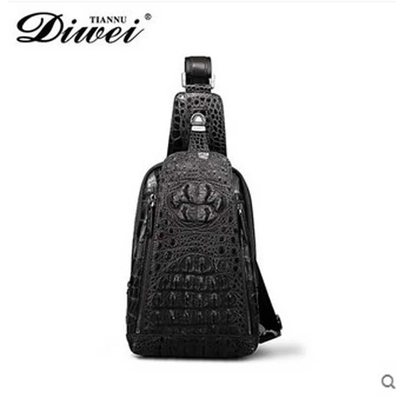 

diwei 2019 new hot free shipping crocodile man chest bag leisure personality bag high-capacity inclined shoulder bag
