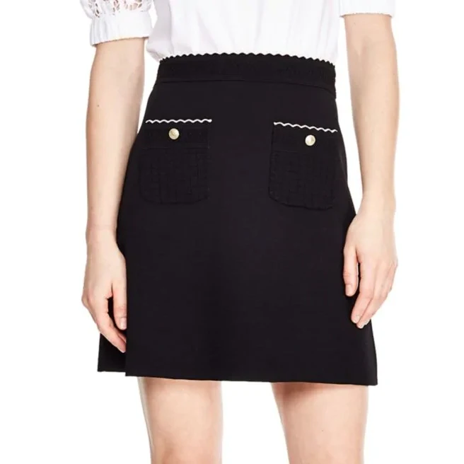 Bolsillo Casual 2019 Falda Las Punto Negro Y De Mujeres Primavera Verano qw7f80w