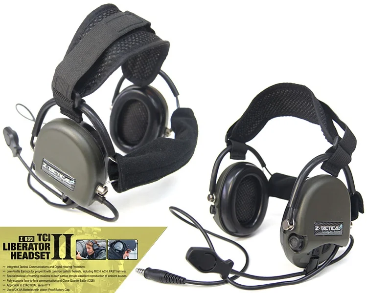 Fone de Ouvido Redução de Ruído Z-tático Liberador Neckband Militar Caça Wargame Airsoft Tático Comtac Z039 Tci ii 2 ouvido militar caça wargame airsoft tático comtac