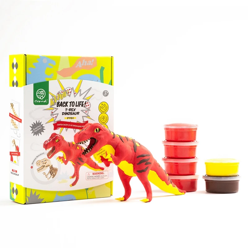 Robud DIY экшн и Игрушка Фигурка динозавра модель безопасная Нетоксичная глина с 3D