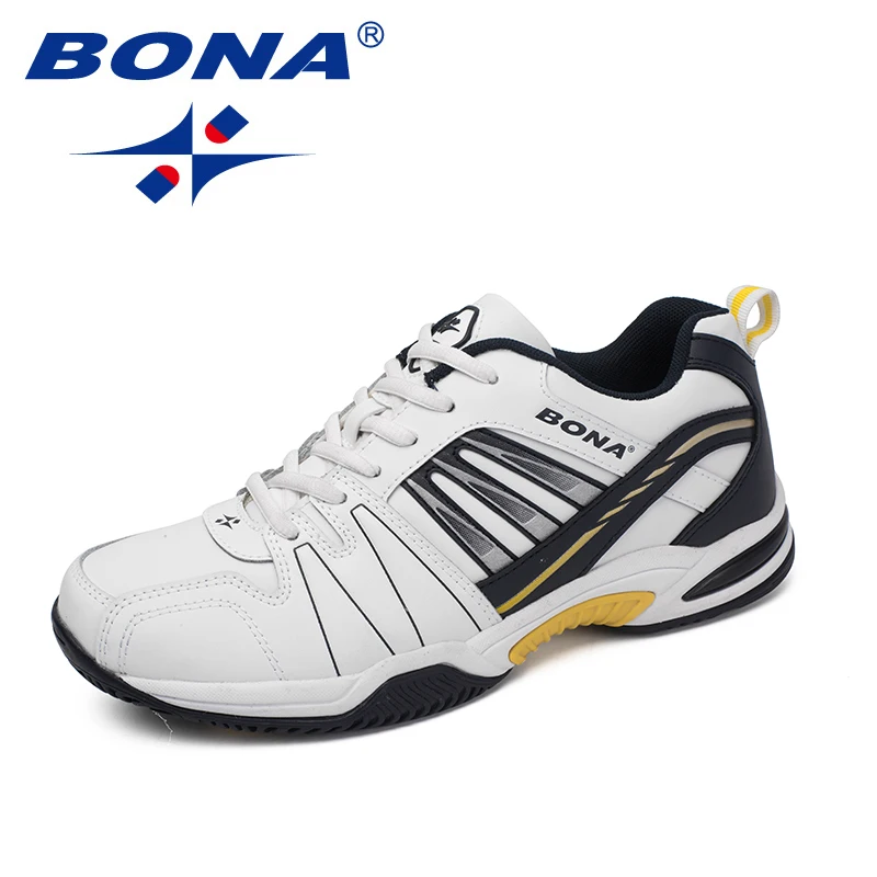 Tanie BONA New Arrival styl klasyczny męskie buty do tenisa zasznurować męskie buty sportowe na zewnątrz buty do biegania wygodne adidasy buty