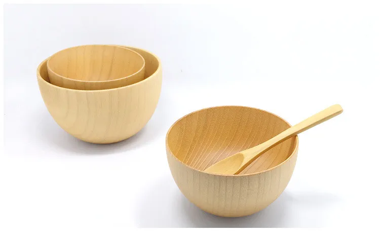 

1PC Jujube Wood Round Salad Bowl Kitchen Handmade Children Fruit Rice Noodle Bowl Original Wooded Bowls Tools LC 016