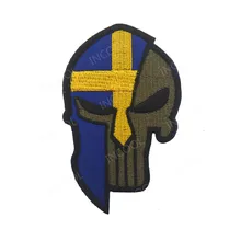 Флаг Швеции Sverige вышивка патч Молон Labe череп армии военные тактические нашивки для поднятия боевого духа эмблема аппликации эмблемы с вышивкой