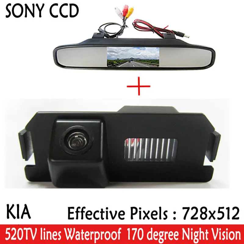 

free shipping!!! Car Rear View SONY Camera with 4.3" Car Rear View Mirror Monitor Genesis I30 ROHENS COUPE Tiburon Kia Soul