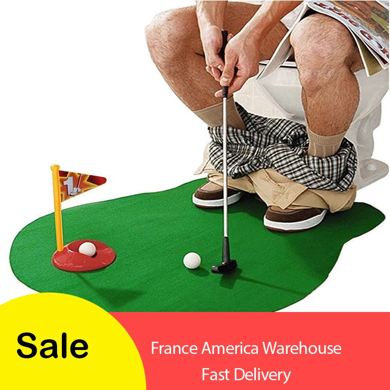 

Potty Putter Toilet Golf Game Mini Golf Set Toilet Golf Putting Green Novelty Game Hig Quality For Men and Women Practical Jokes